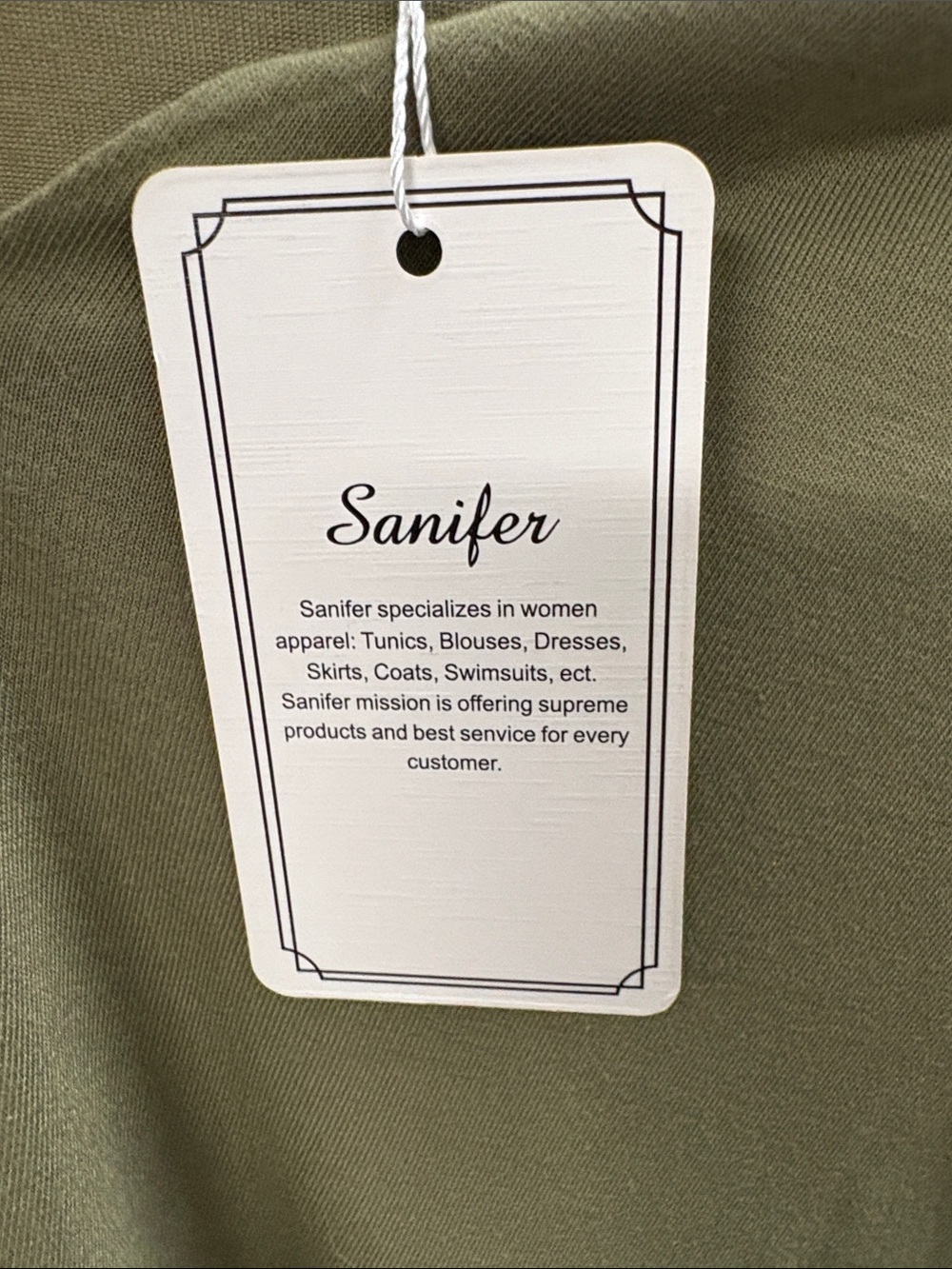 Women's Olive Green Split-Neck Top NWOT! - Picture 6 of 7
